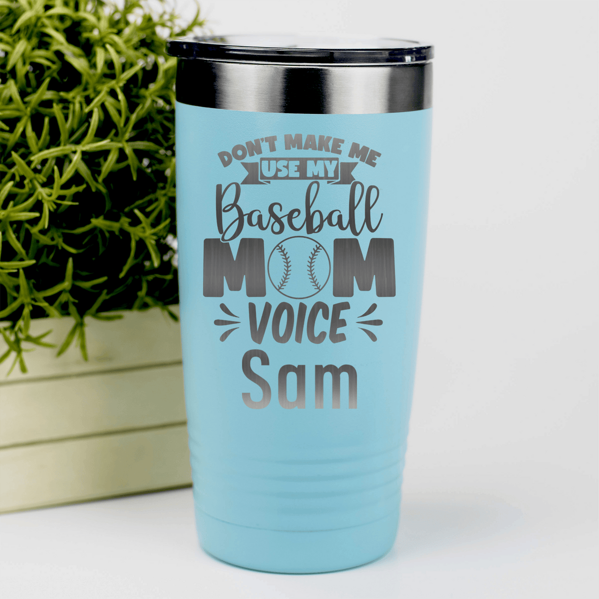 Teal Baseball Mom Tumbler With Ill Use My Baseball Mom Voice Design