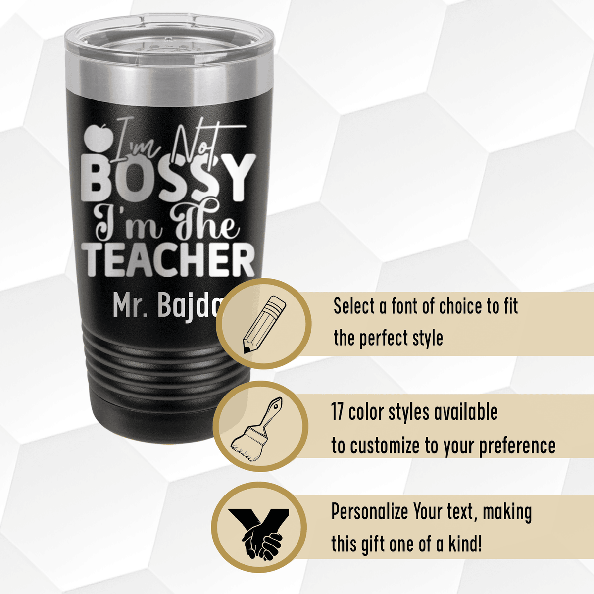 Personalized Im Not Bossy Tumbler for her, Customized Gifts for Women by Groovy Girl Gifts