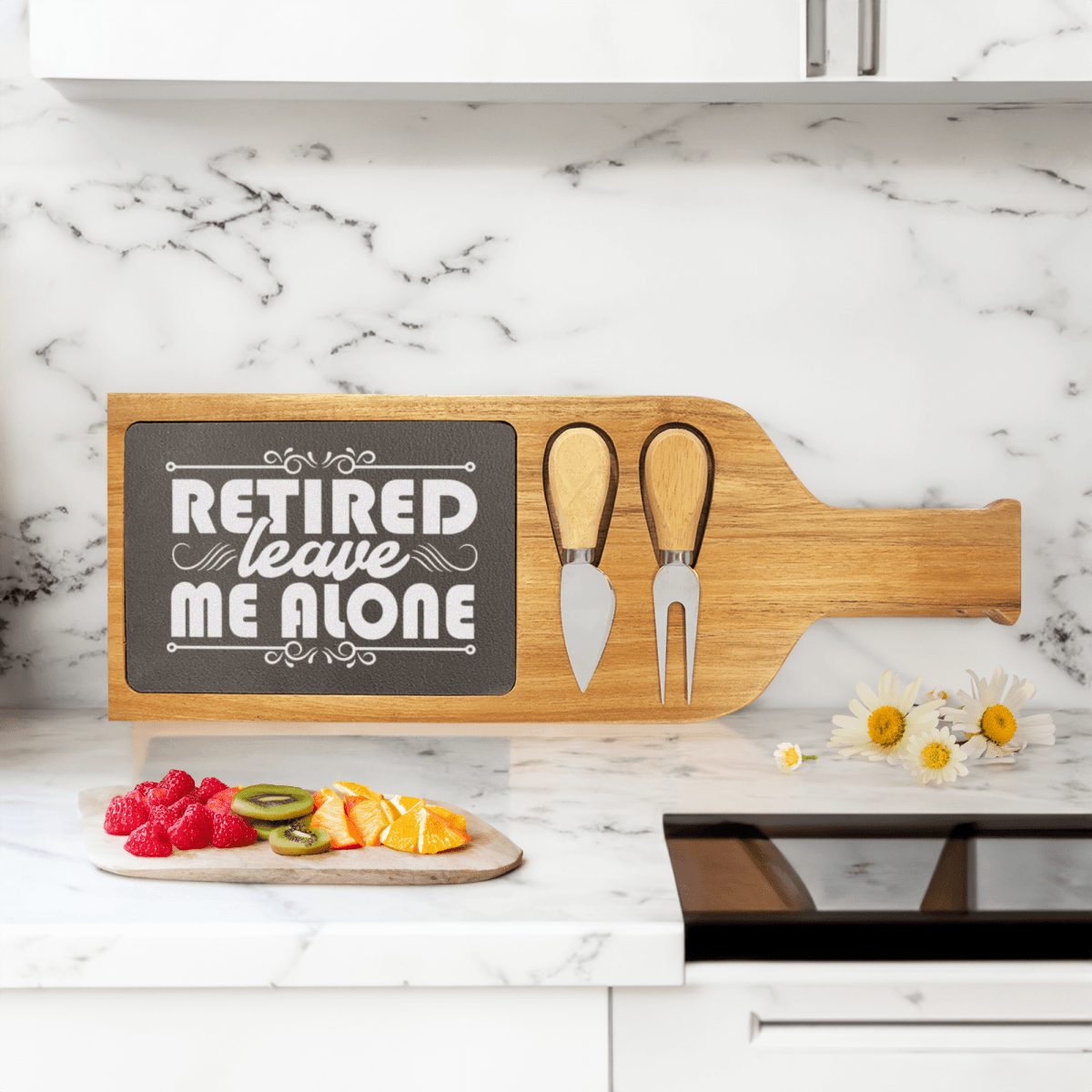 Im Retired Leave Me Alone Wood Slate Serving Tray With Handle