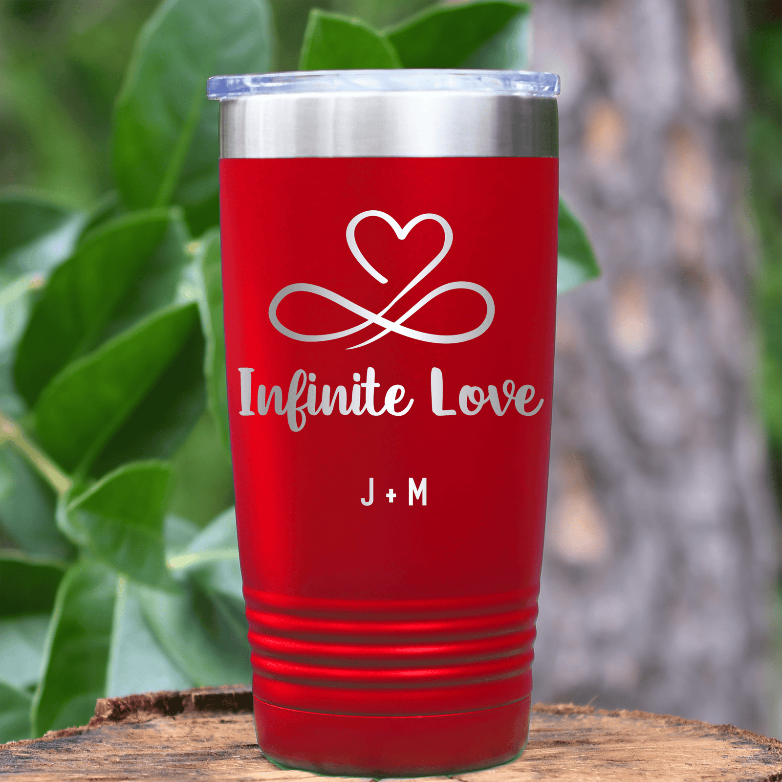 Light Blue Valentines Day Tumbler With Infinite Love Design