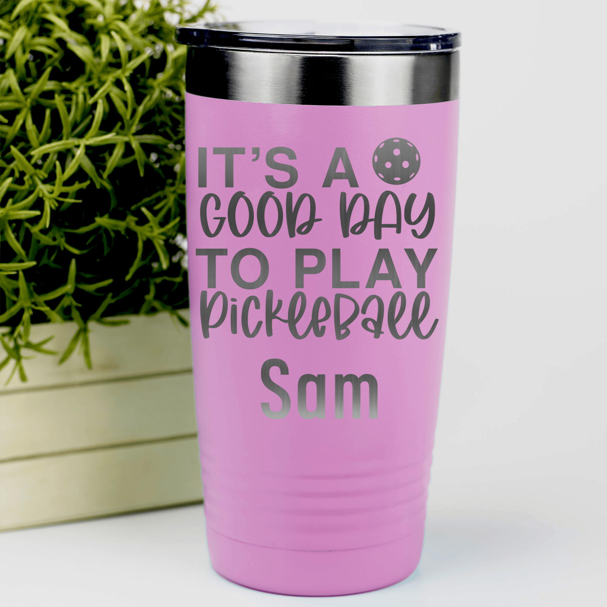 Pink Pickleball Tumbler With Its A Good Day For Pickleball Design