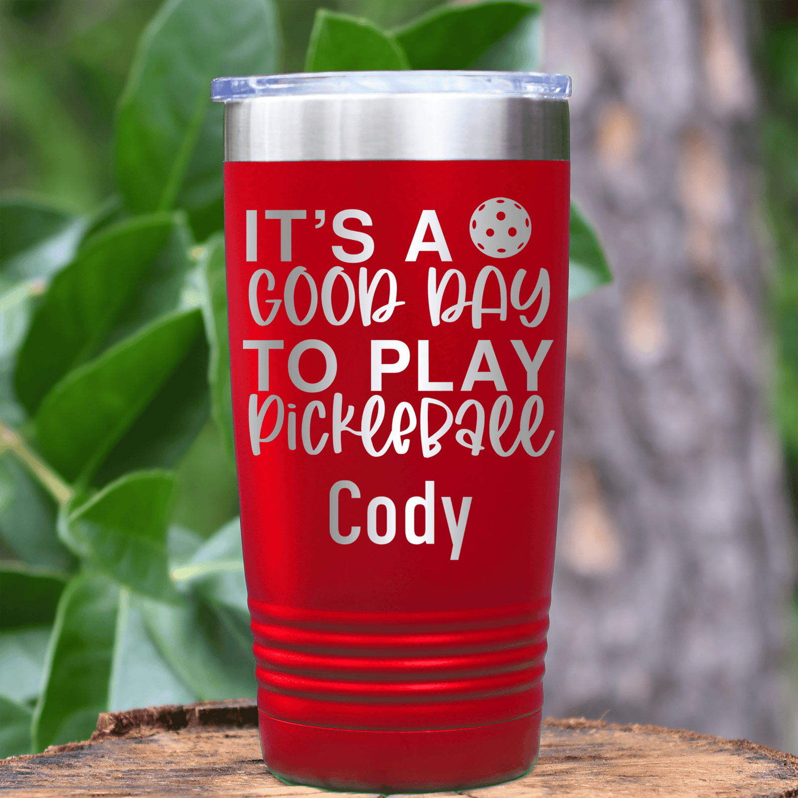 Red Pickleball Tumbler With Its A Good Day For Pickleball Design