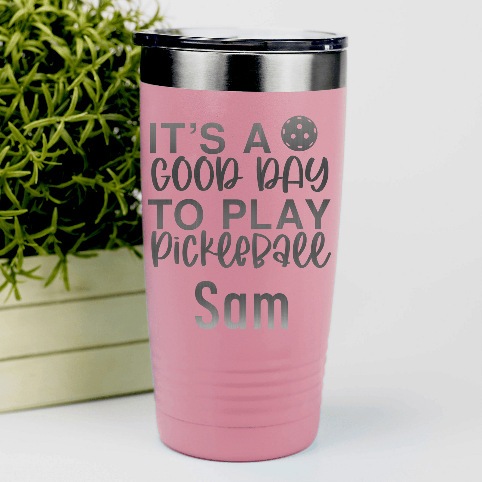 Salmon Pickleball Tumbler With Its A Good Day For Pickleball Design