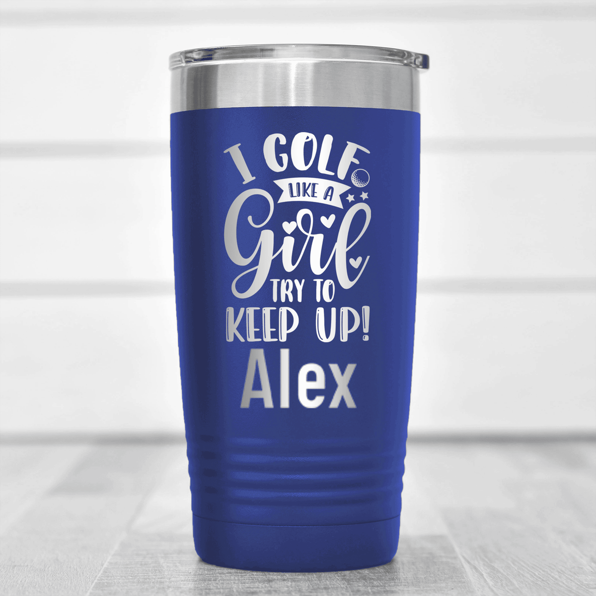 Blue Golf Gifts For Her Tumbler With Keep Up With The Girl Design