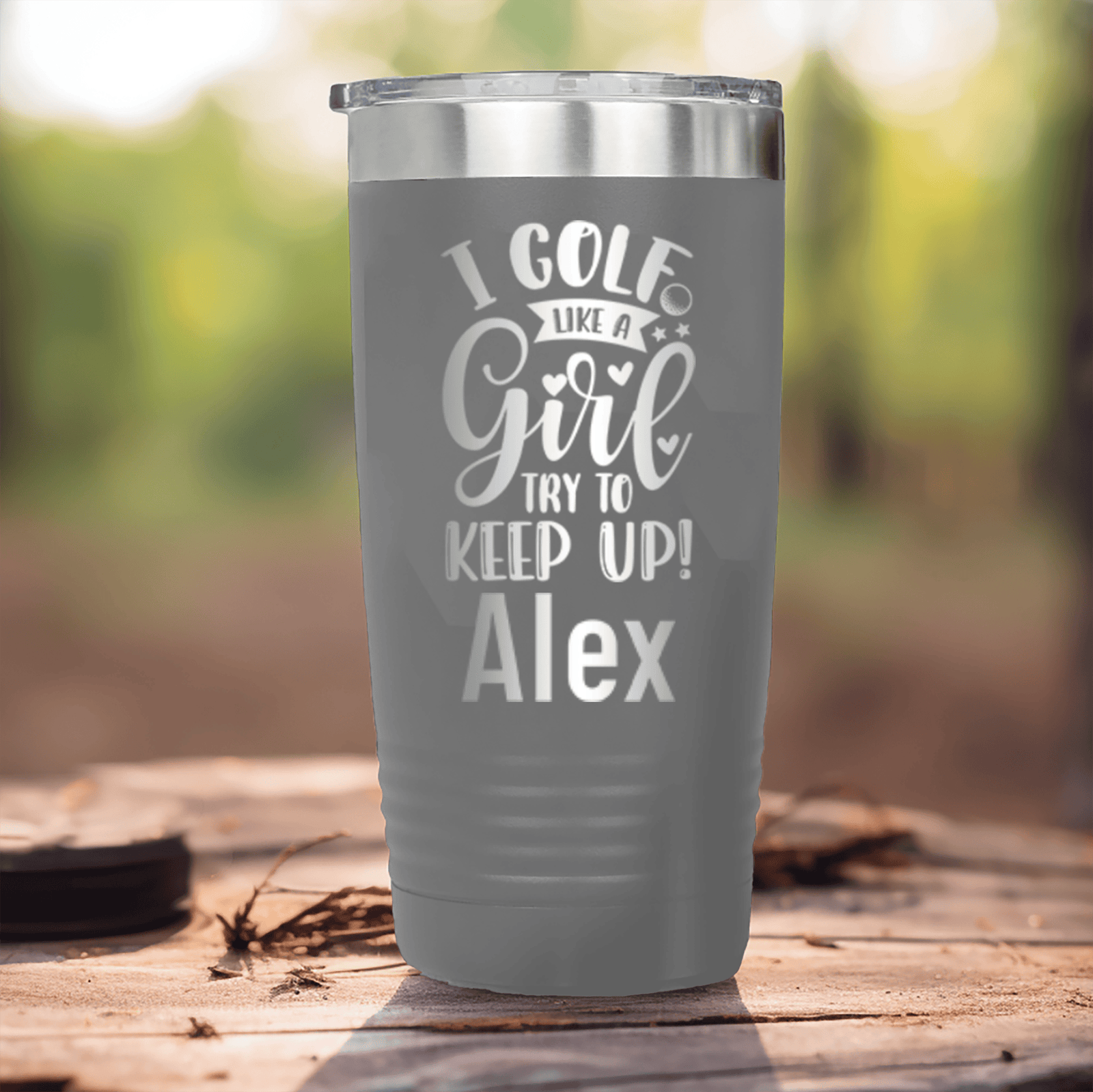 Grey Golf Gifts For Her Tumbler With Keep Up With The Girl Design