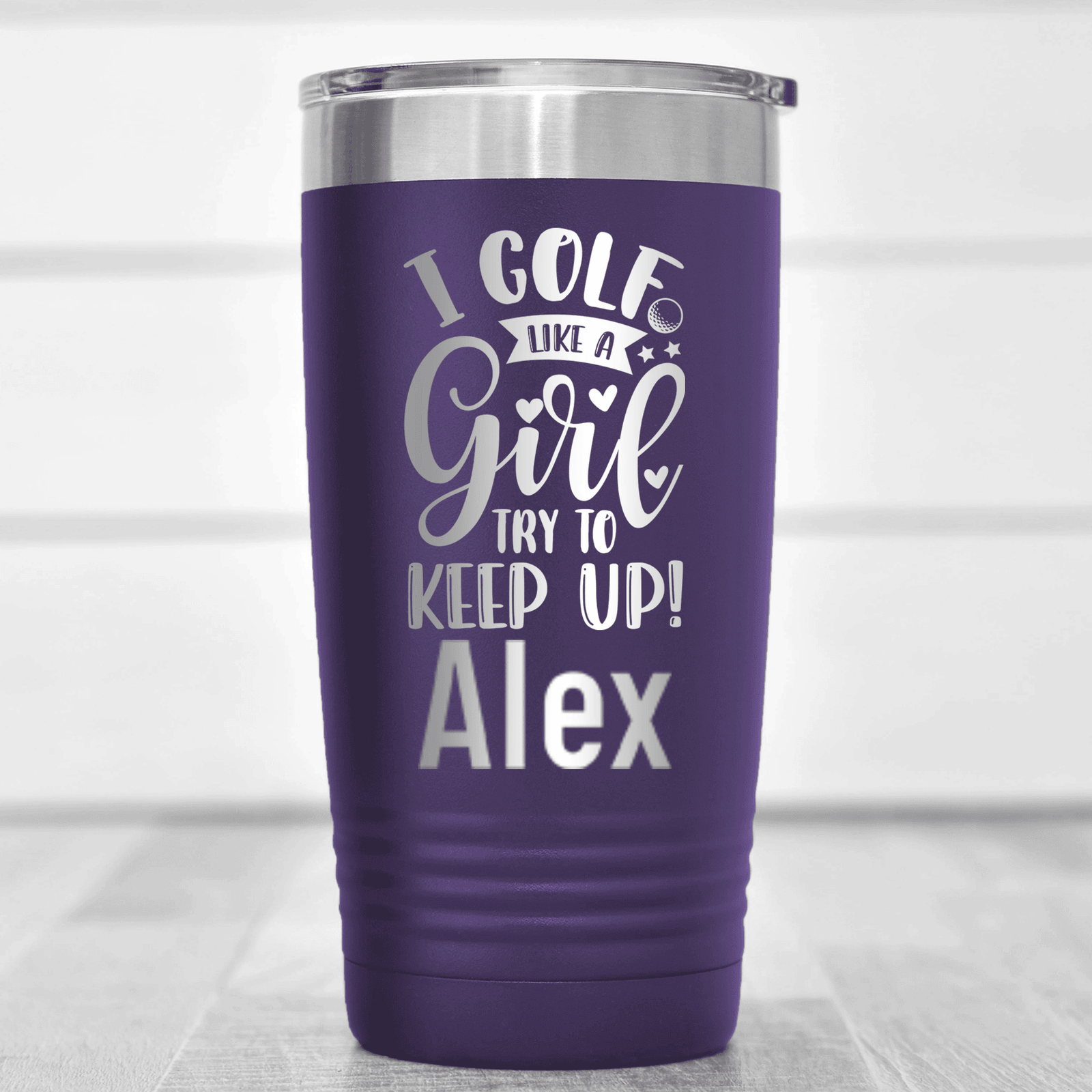 Purple Golf Gifts For Her Tumbler With Keep Up With The Girl Design