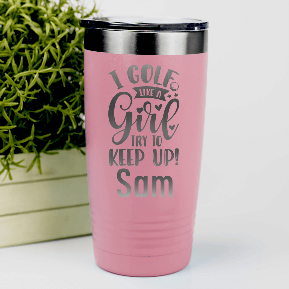 Salmon Golf Gifts For Her Tumbler With Keep Up With The Girl Design