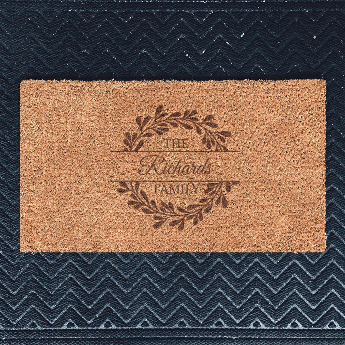 Personalized Legacy Wreath Border Engraved Door Mat for her, Customized Gifts for Women by Groovy Girl Gifts