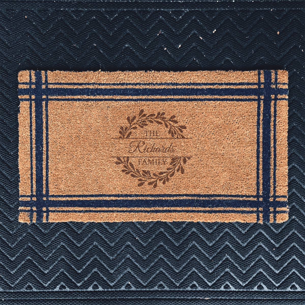 Personalized Legacy Wreath Border Engraved Door Mat for her, Customized Gifts for Women by Groovy Girl Gifts