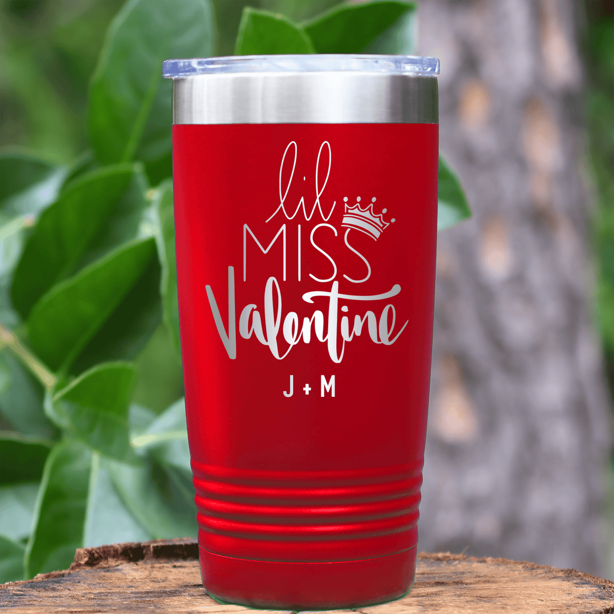 Red Valentines Day Tumbler With Lil Miss Valentine Design