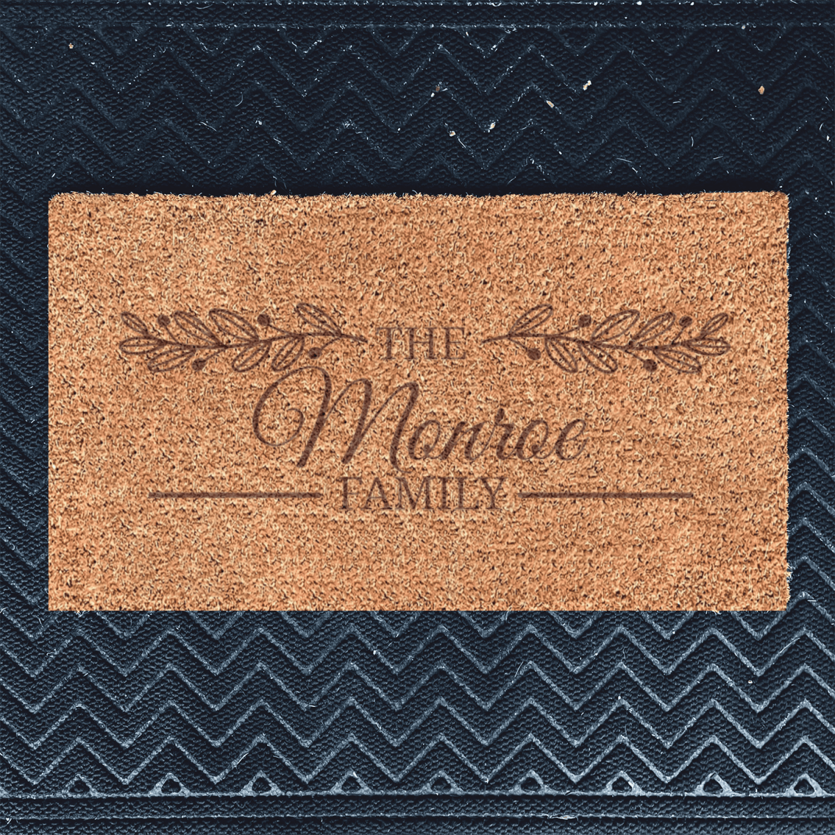 Personalized Lineage Leaf Engraved Door Mat for her, Customized Gifts for Women by Groovy Girl Gifts