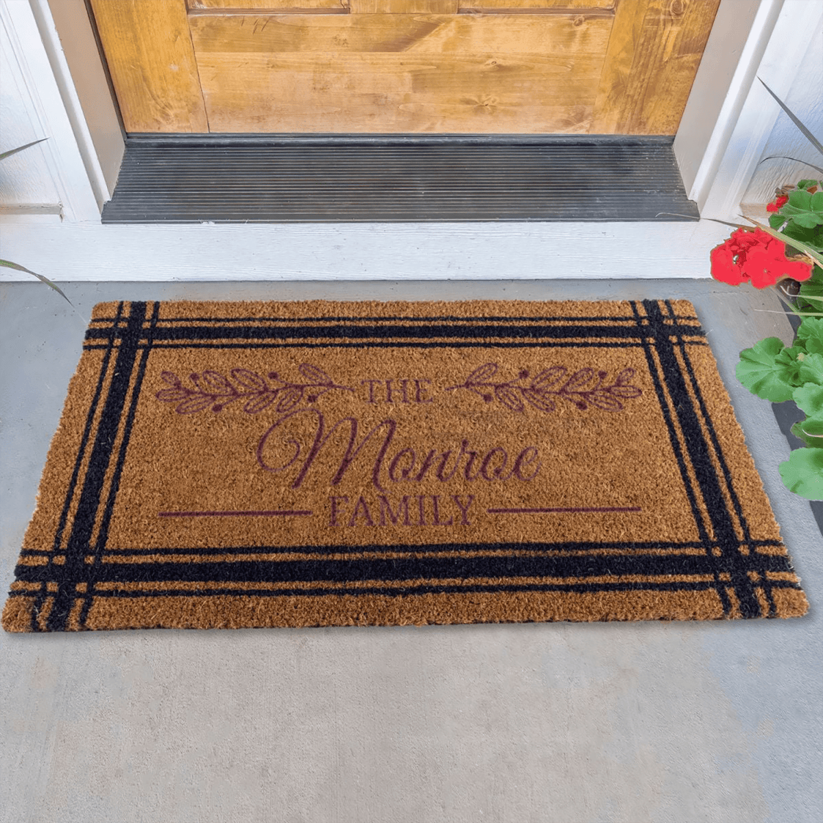 Personalized Lineage Leaf Engraved Door Mat for her, Customized Gifts for Women by Groovy Girl Gifts