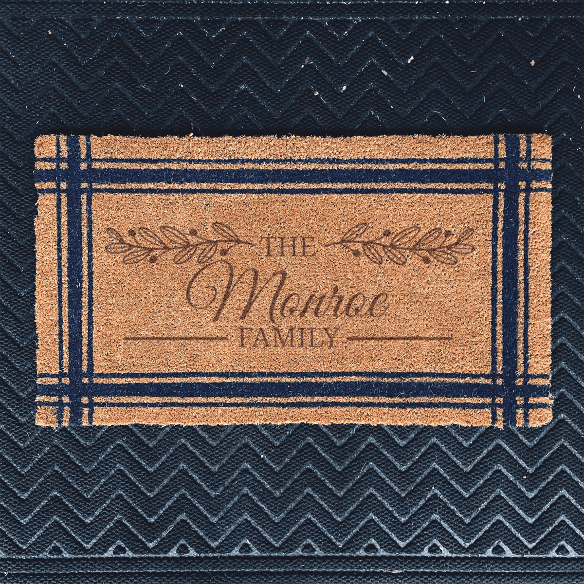 Personalized Lineage Leaf Engraved Door Mat for her, Customized Gifts for Women by Groovy Girl Gifts