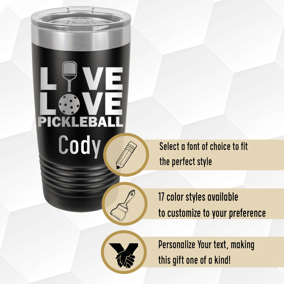 Personalized Live Love Pickle Tumbler for her, Customized Gifts for Women by Groovy Girl Gifts