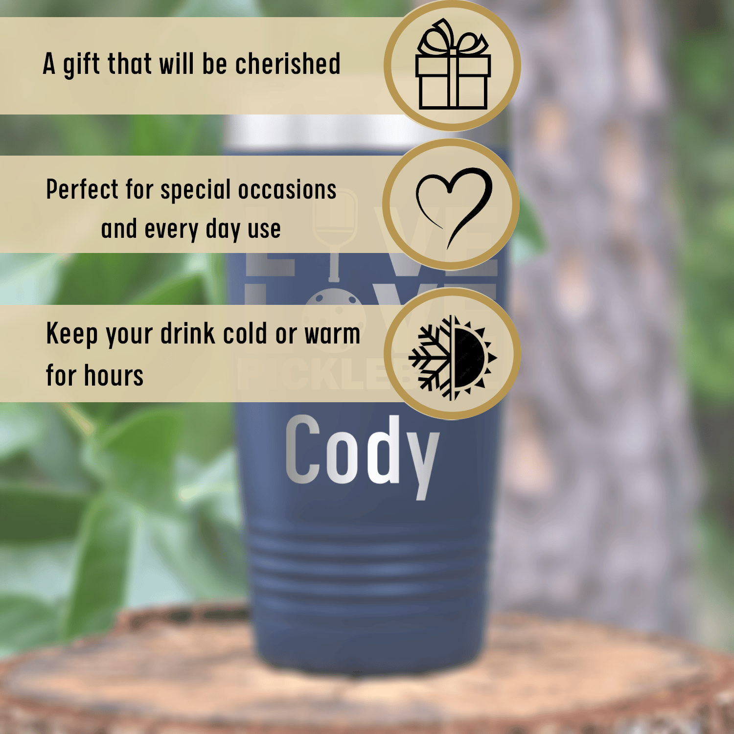 Personalized Live Love Pickle Tumbler for her, Customized Gifts for Women by Groovy Girl Gifts