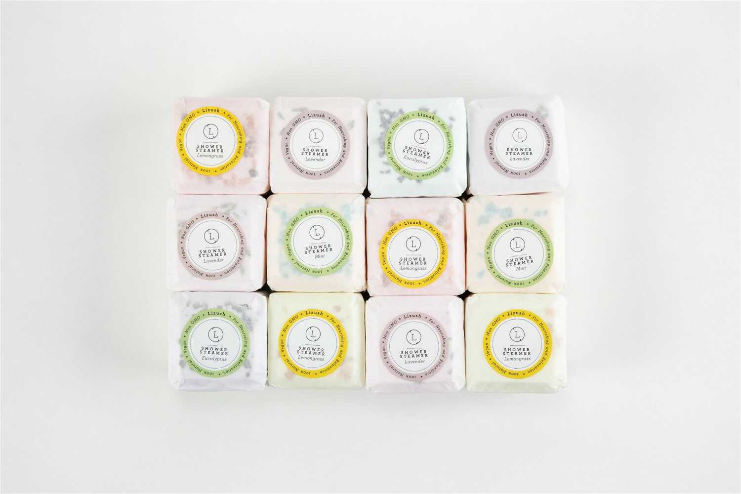 Luxury Shower Steamers Gift Set with 12 Handmade Aromatherapy Cubes – Lavender, Grapefruit, Mint & Eucalyptus – Perfect Spa Gift