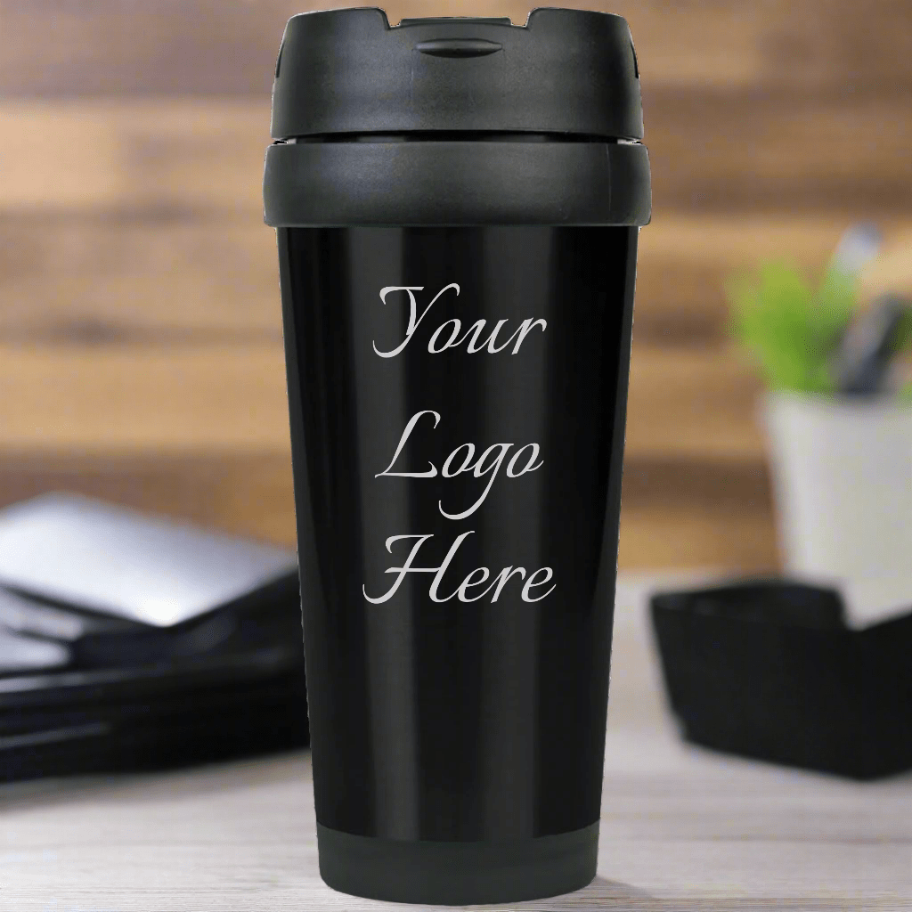 Personalized Company Logo Stainless Steel Travel Mug for her, Customized Gifts for Women by Groovy Girl Gifts