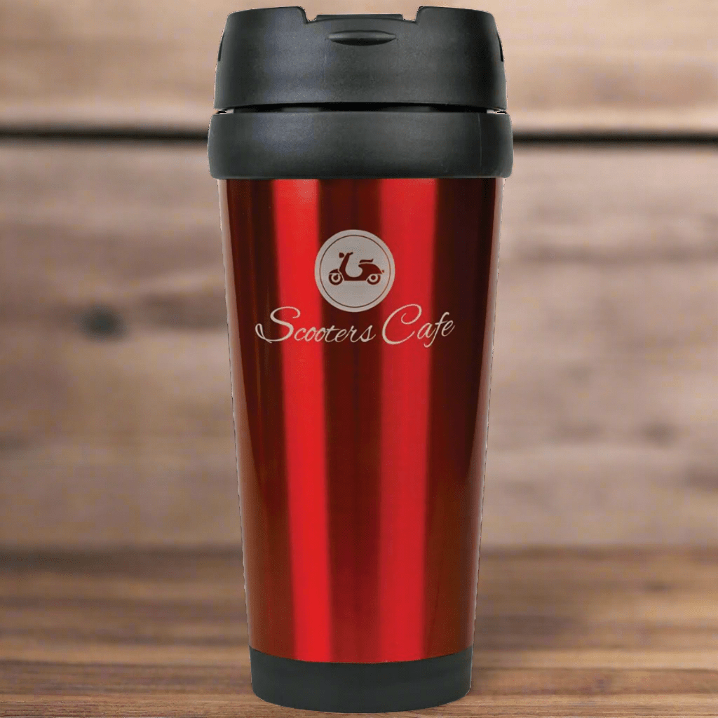 Personalized Company Logo Stainless Steel Travel Mug for her, Customized Gifts for Women by Groovy Girl Gifts