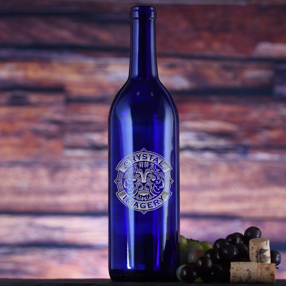 Personalized Logo Blue Wine Bottle for her, Customized Gifts for Women by Groovy Girl Gifts
