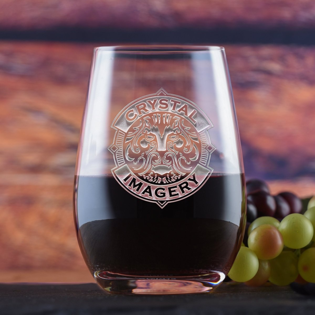 Personalized Logo Crystal Stemless Wine Glass for her, Customized Gifts for Women by Groovy Girl Gifts