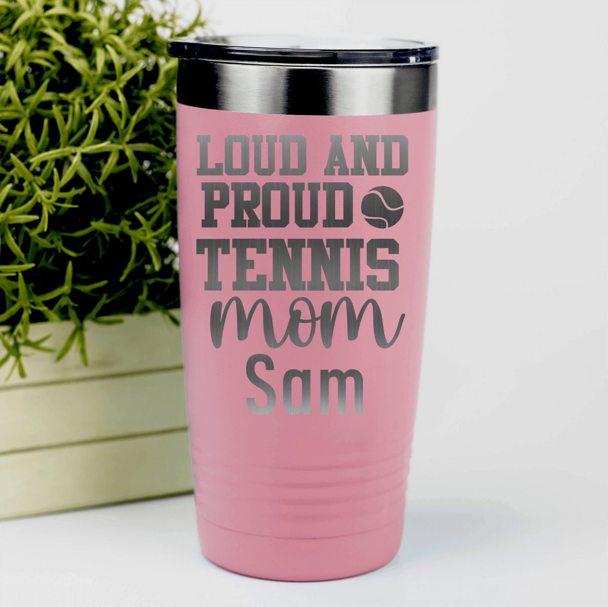 Salmon Tennis For Her Tumbler With Loud And Proud Tennis Mom Design