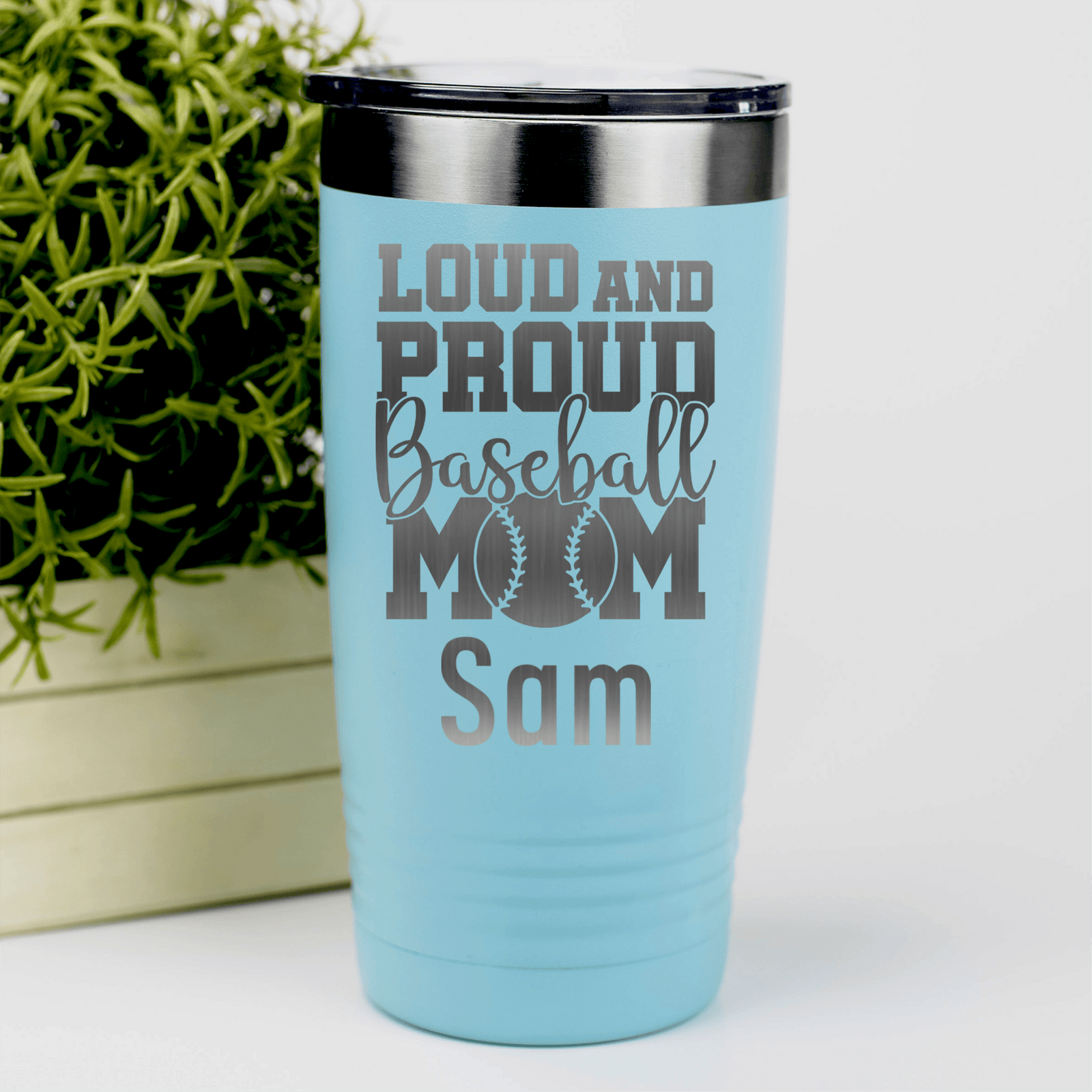 Teal Baseball Mom Tumbler With Loud Baseball Mom Alert Design