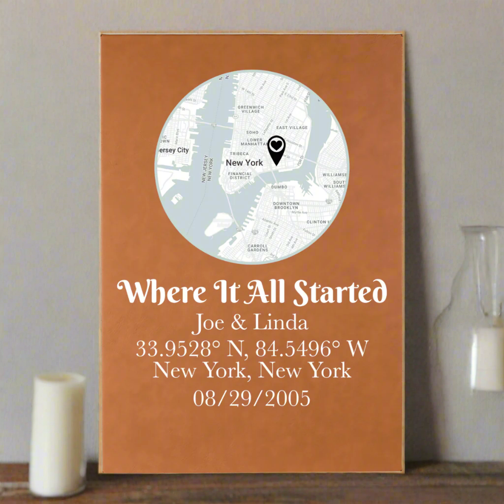 Personalized Love&#39;s Starting Point Sign for her, Customized Gifts for Women by Groovy Girl Gifts