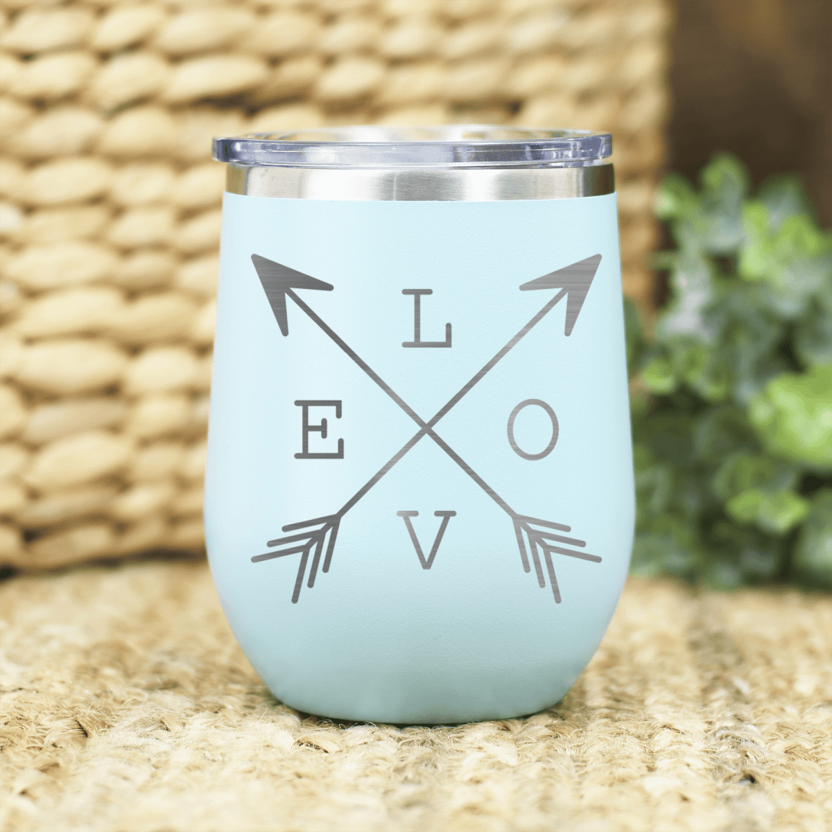 Personalized Lovers Arrow Wine Tumbler for her, Customized Gifts for Women by Groovy Girl Gifts