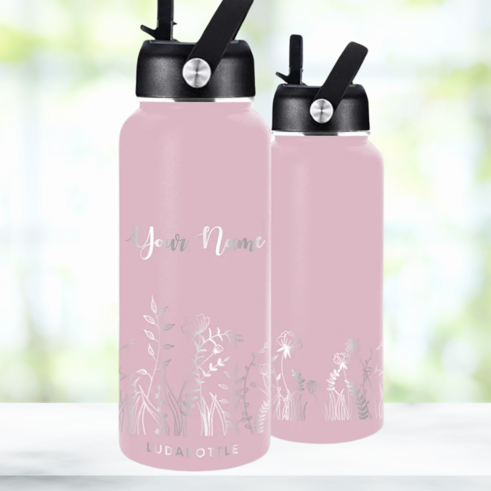 Whimsical Floral Love Water Bottle