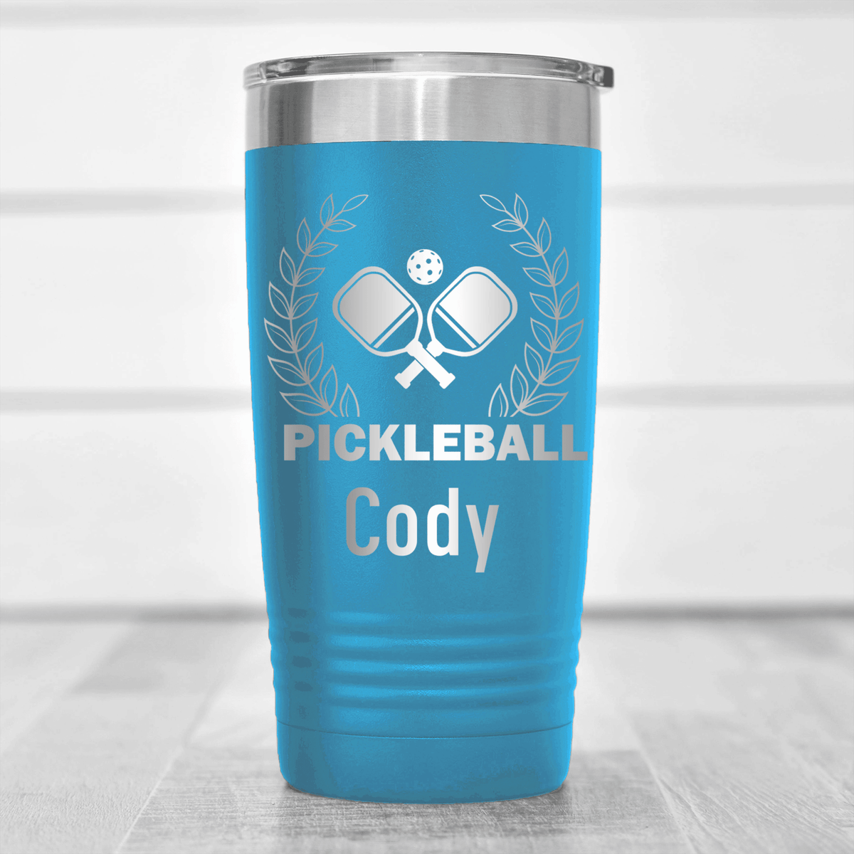 Light Blue Pickleball Tumbler With Master Of Pickleball Design