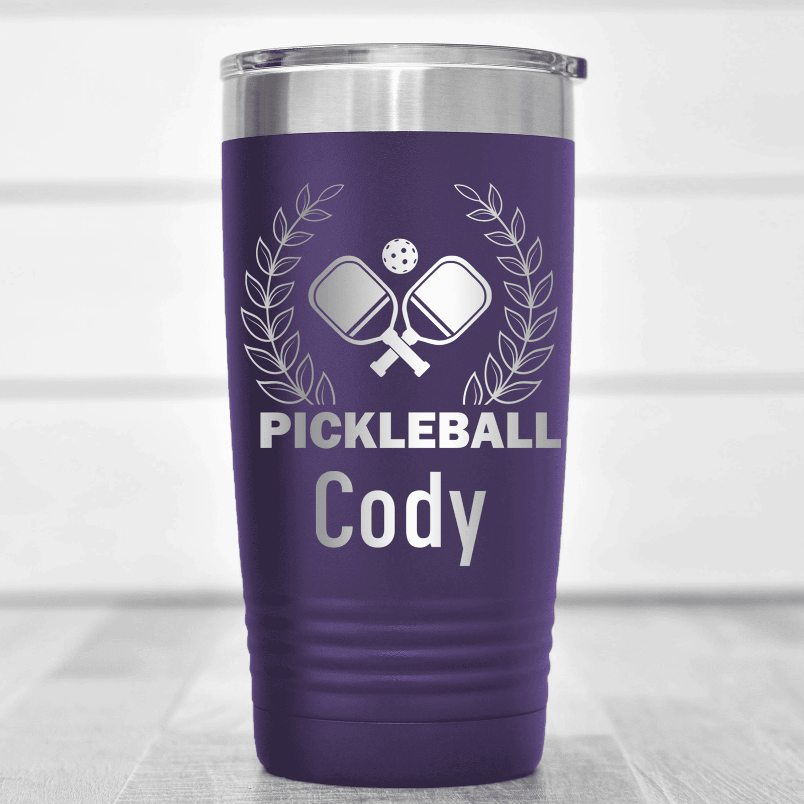 Purple Pickleball Tumbler With Master Of Pickleball Design