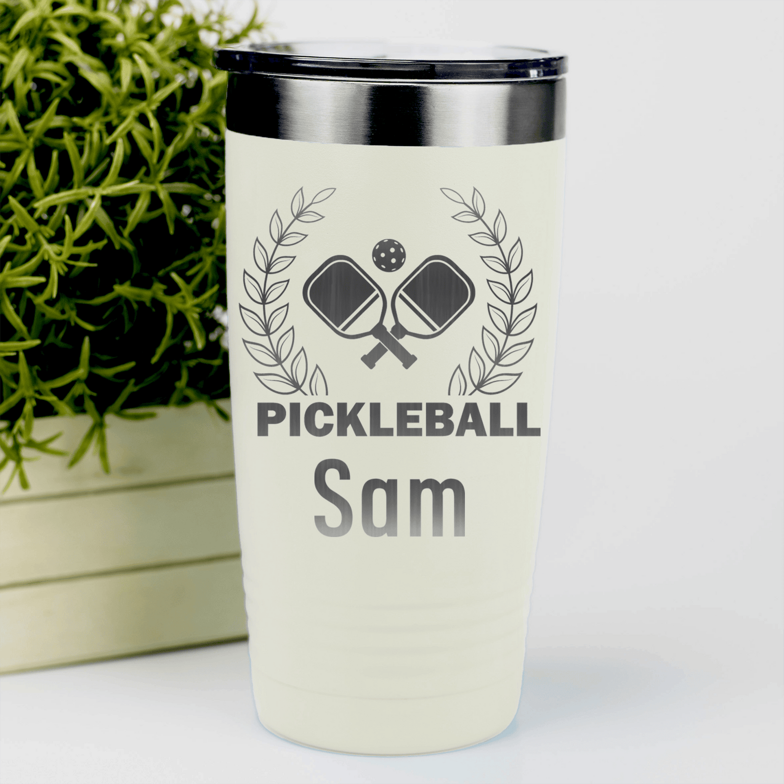 White Pickleball Tumbler With Master Of Pickleball Design