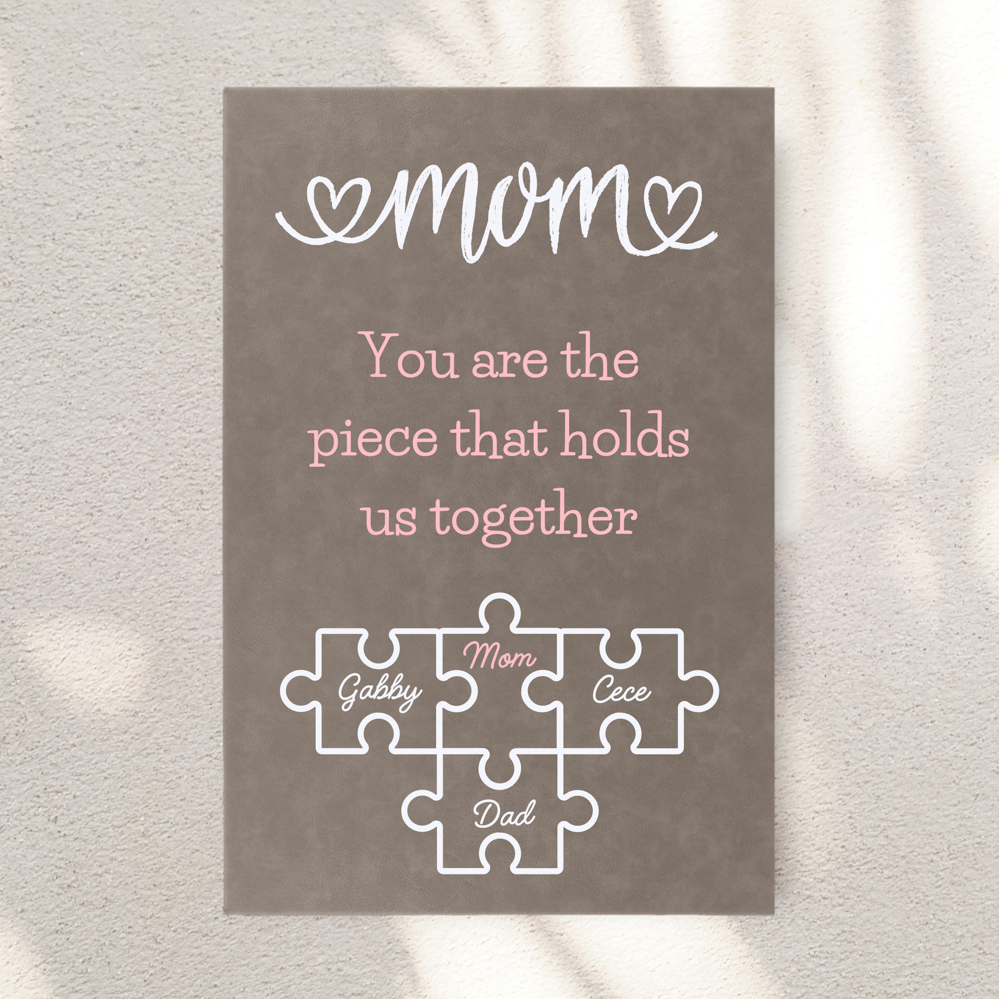 Custom Mother's Puzzle Piece Sign