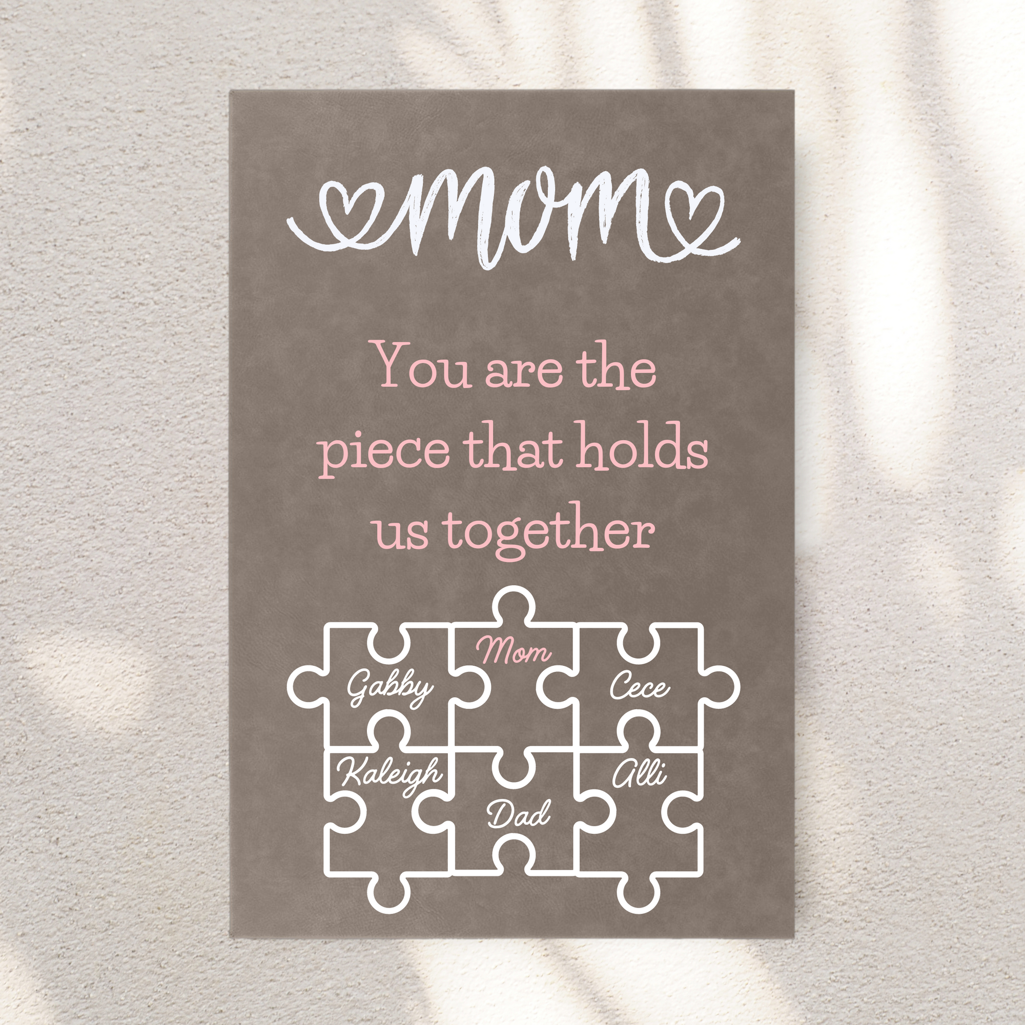 Custom Mother's Puzzle Piece Sign