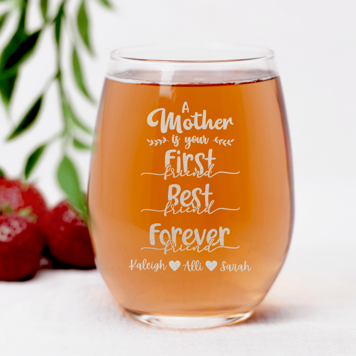 Personalized Moms Are First Stemless Wine Glass for her, Customized Gifts for Women by Groovy Girl Gifts