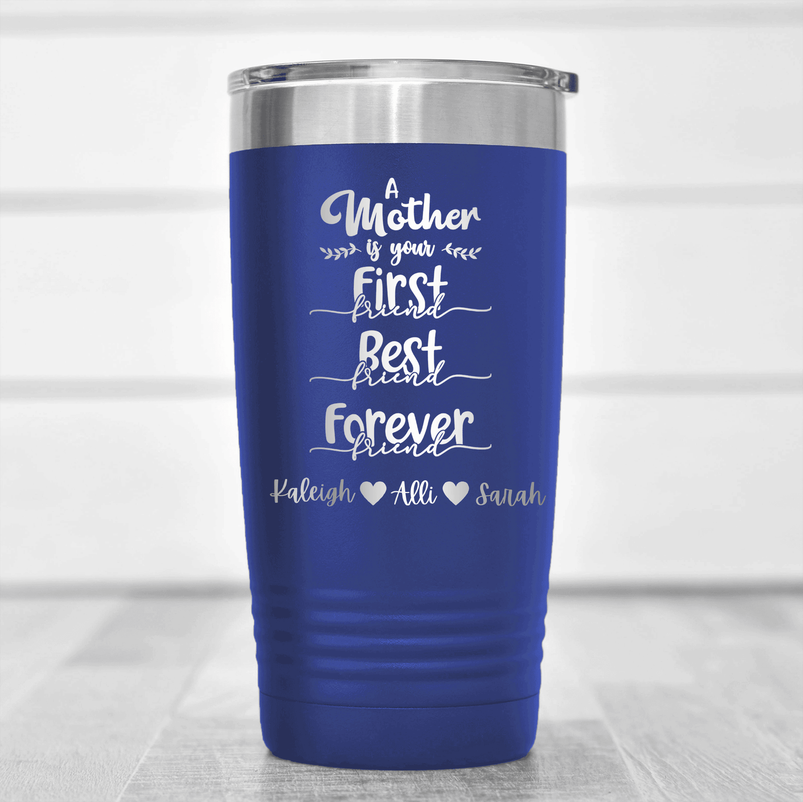 Blue Mothers Day Tumbler With Moms Are First Design