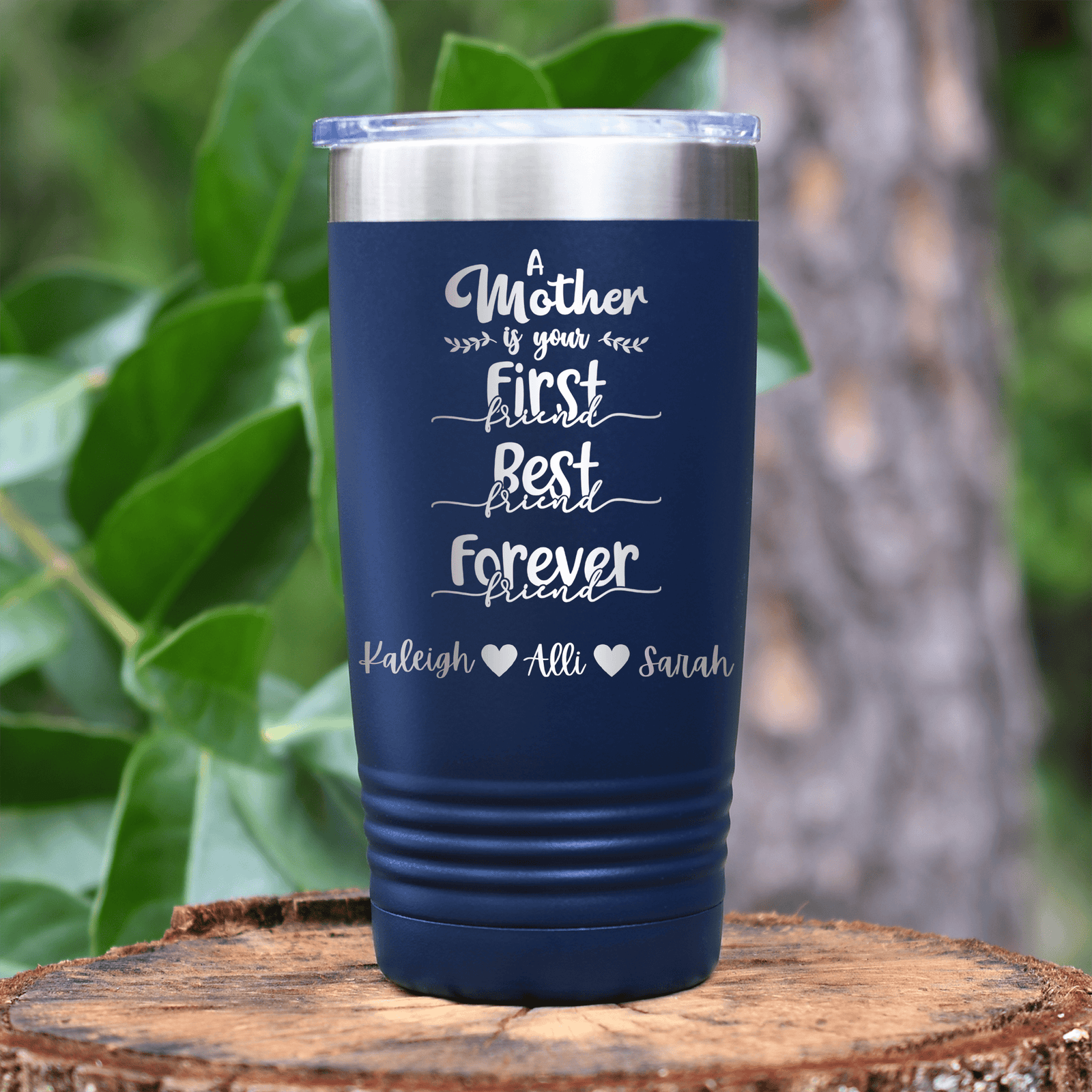 Navy Mothers Day Tumbler With Moms Are First Design