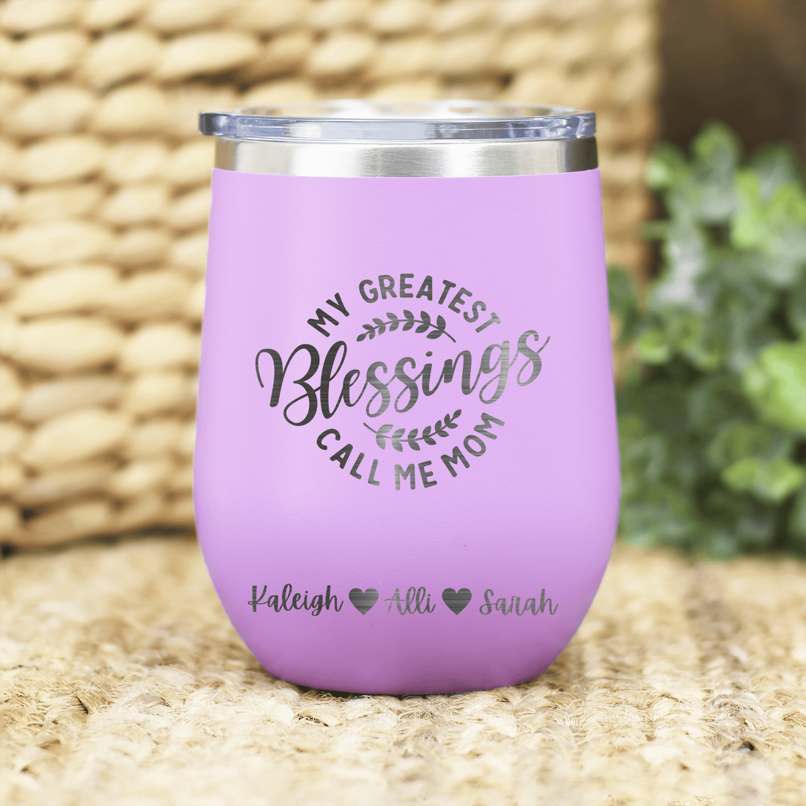 Personalized Moms Greatest Blessings Wine Tumbler for her, Customized Gifts for Women by Groovy Girl Gifts