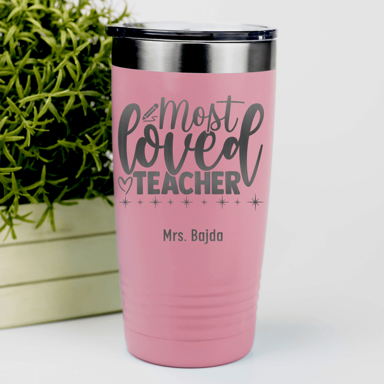 Salmon Teacher Tumbler With Most Loved Teacher Design