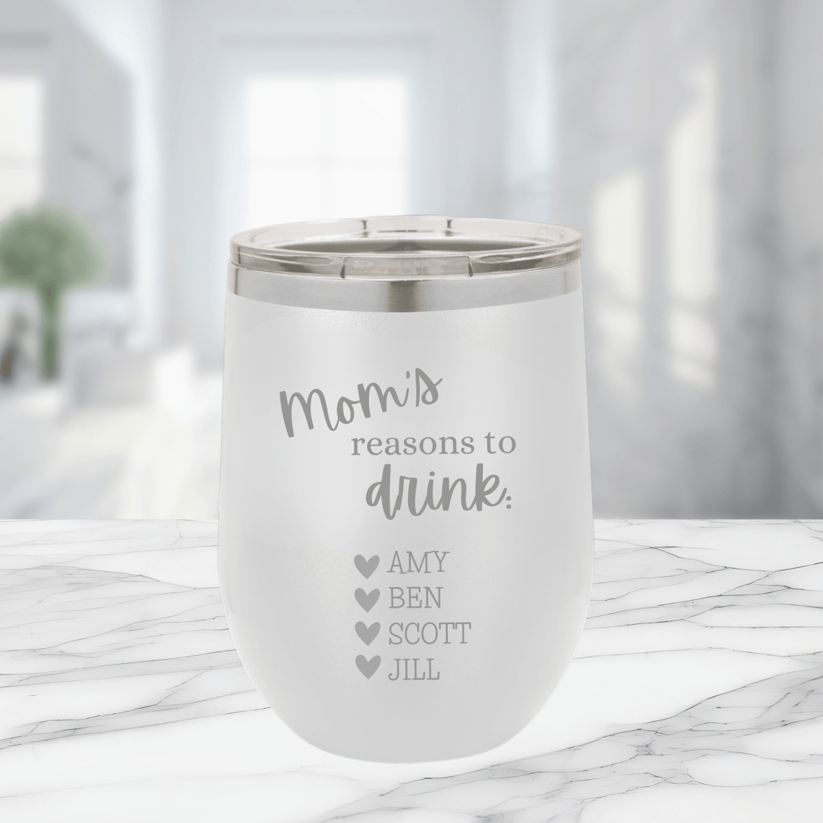 Personalized Mom's Whine On The Go Tumbler for her, Customized Gifts for Women by Groovy Girl Gifts