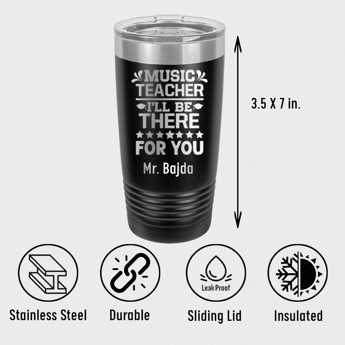 Personalized Music Teacher Tumbler for her, Customized Gifts for Women by Groovy Girl Gifts