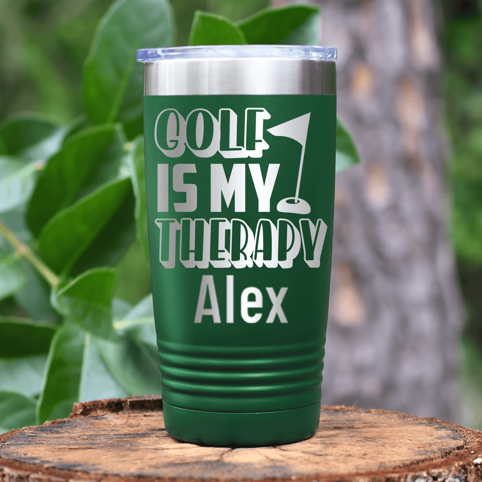 Green Golf Gifts For Her Tumbler With My Real Therapy Design