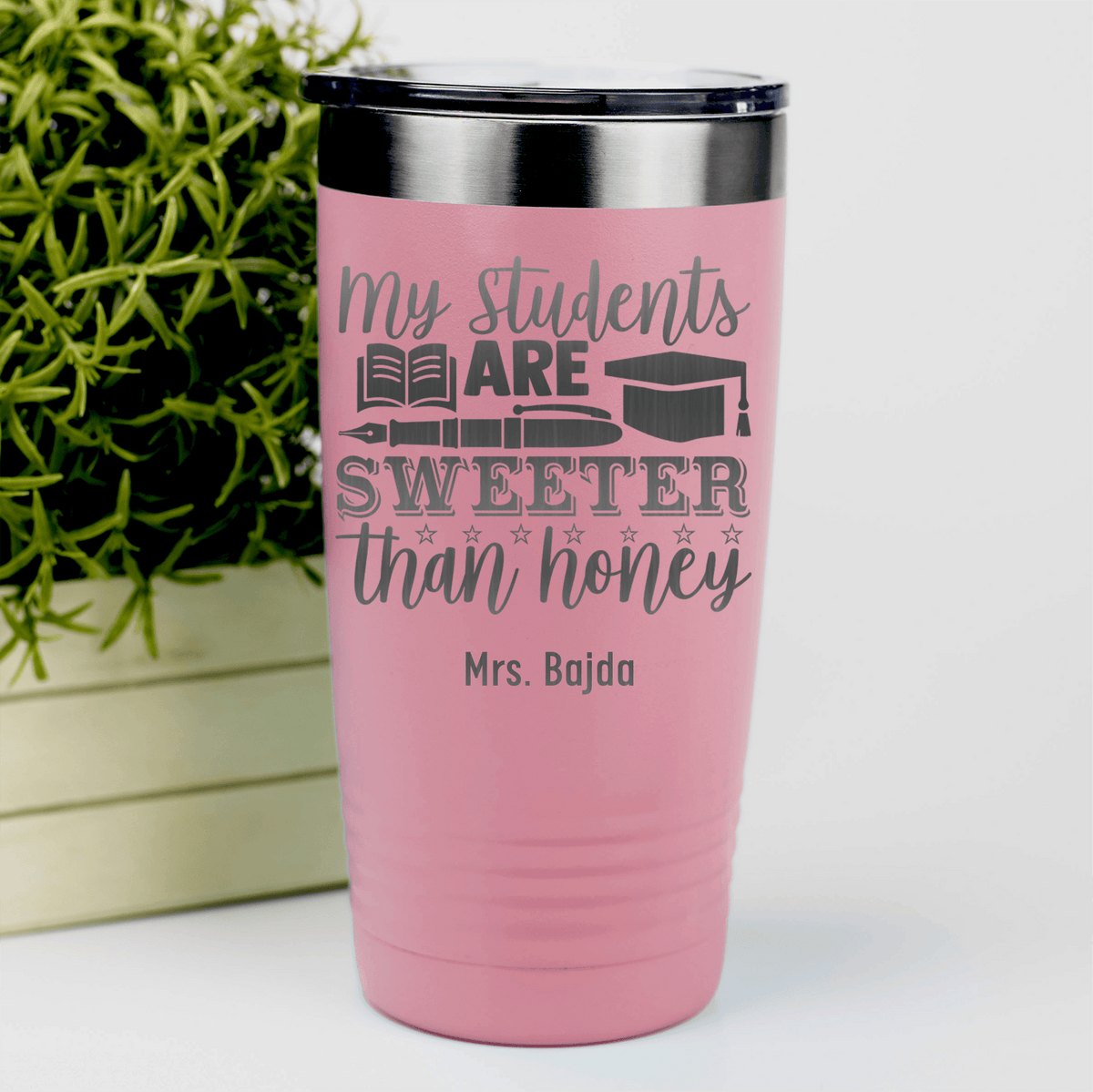 Salmon Teacher Tumbler With My Students Are Honey Design