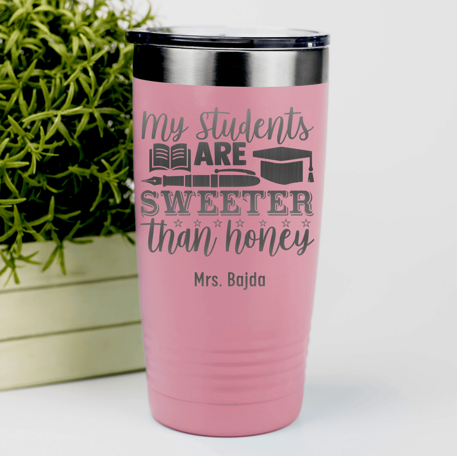 Salmon Teacher Tumbler With My Students Are Honey Design