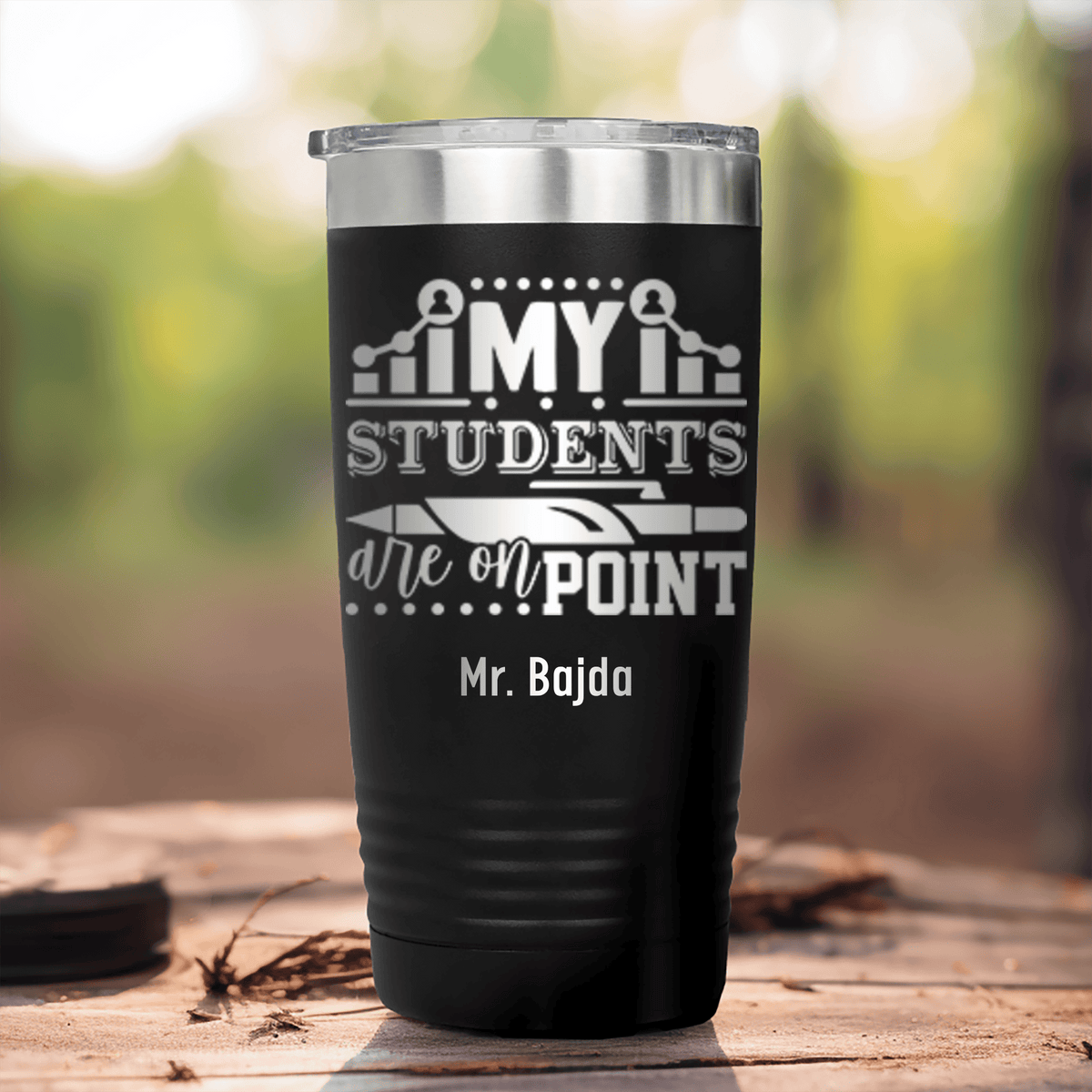 Black Teacher Tumbler With My Students Are On Point Design