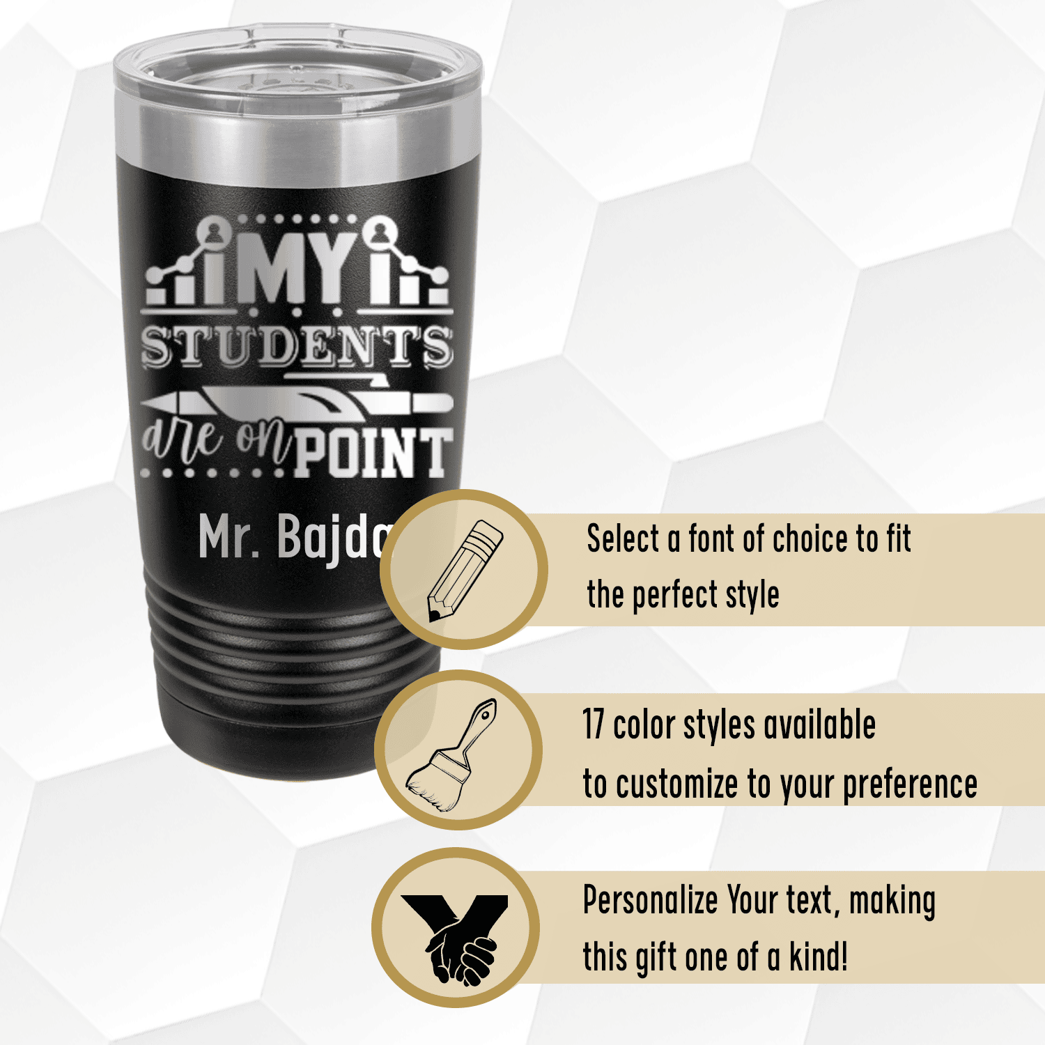 Maroon Teacher Tumbler With My Students Are On Point Design