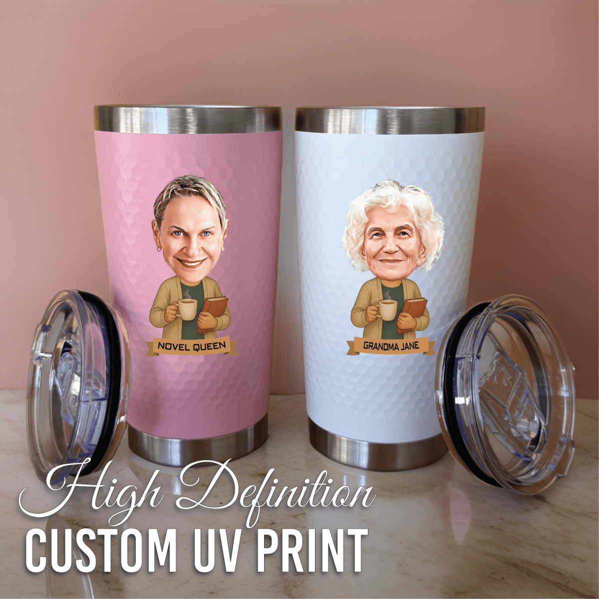 Personalized Book Lover Tumbler for her, Customized Gifts for Women by Groovy Girl Gifts