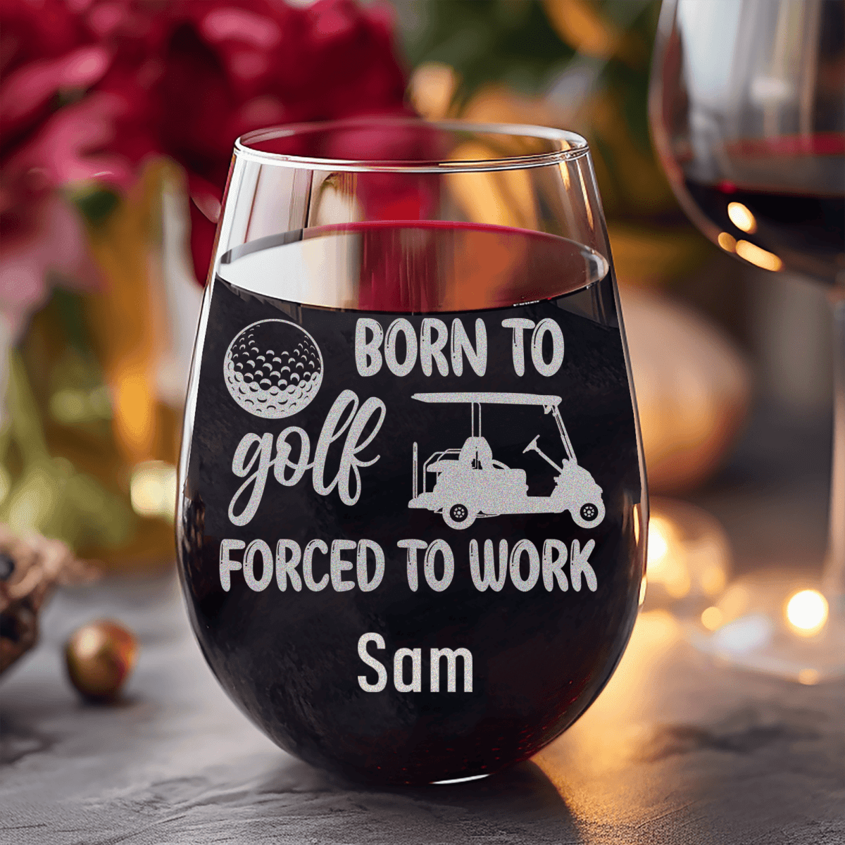 Personalized Never Meant To Work Stemless Wine Glass for her, Customized Gifts for Women by Groovy Girl Gifts