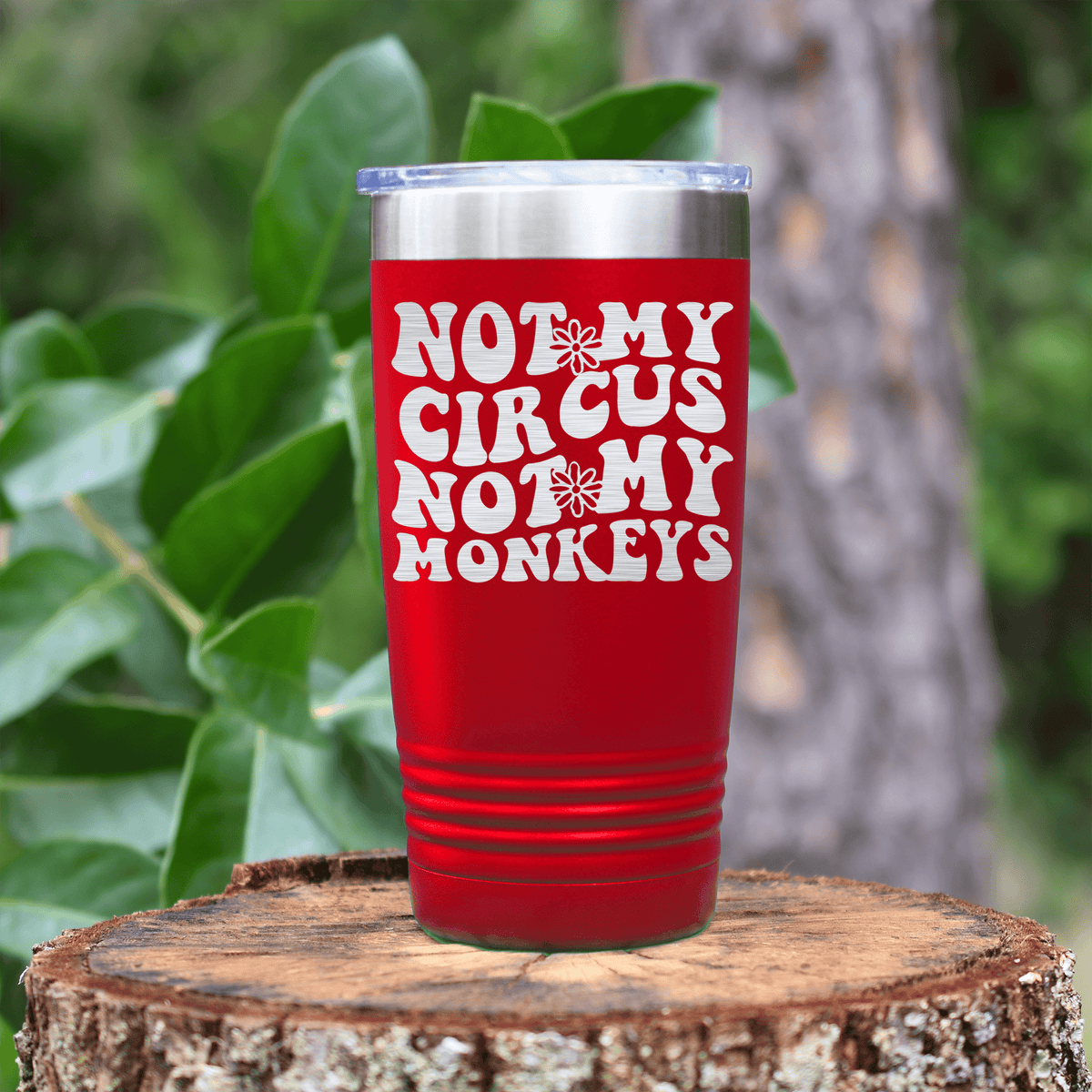Red pickelball tumbler Not My Circus