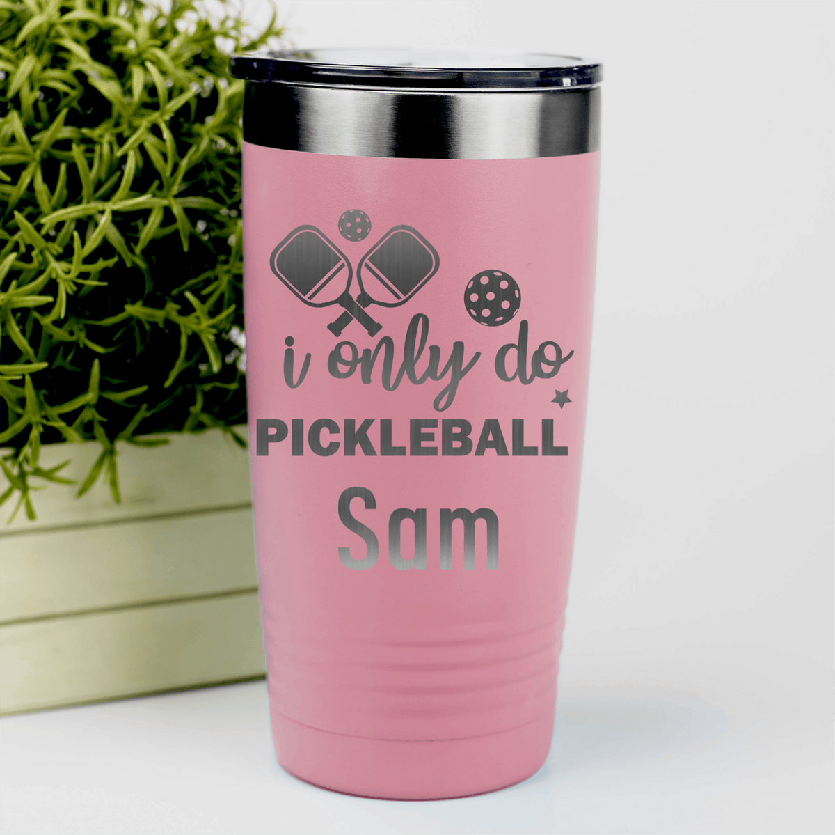 Salmon Pickleball Tumbler With Nothin But Pickle Design